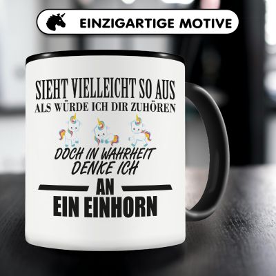 Tasse mit dem Motiv Ich denke an ein Einhorn - Ansicht 3