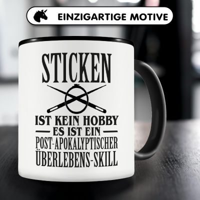 Tasse mit dem Motiv Sticken ist kein Hobby - Ansicht 3