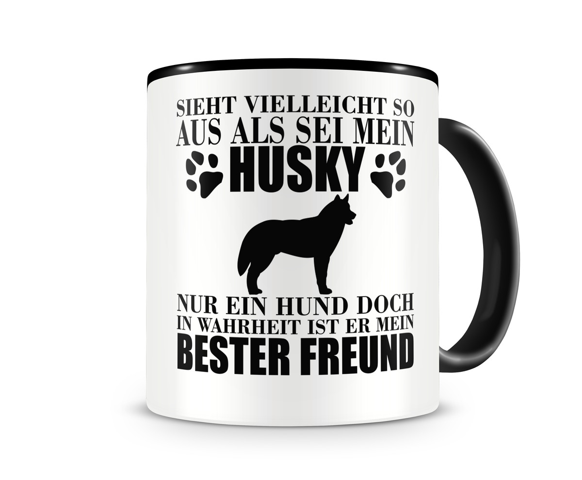 Samunshi Husky mein bester Freund Hunde Tasse Kaffeetasse Teetasse  Kaffeepott