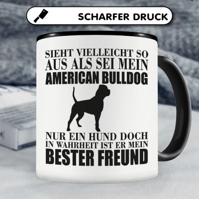 Tasse mit dem Motiv American Bulldog mein bester Freund - Ansicht 5