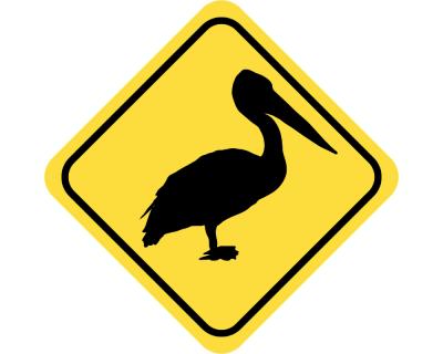 Warnschild Pelikan Aufkleber Aufkleber