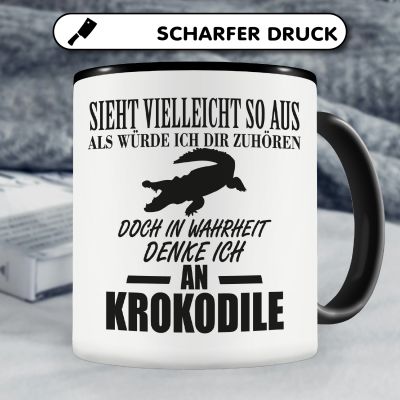 Tasse mit dem Motiv Ich denke an Krokodile - Ansicht 5