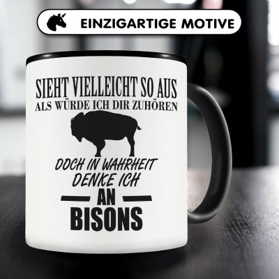 Tasse mit dem Motiv Ich denke an Bisons - Ansicht 3