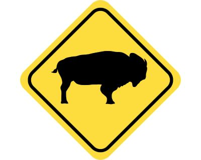 Warnschild Bison Aufkleber - Ansicht 2