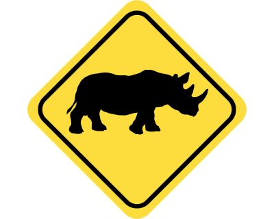 Warnschild Nashorn Aufkleber - Ansicht 2