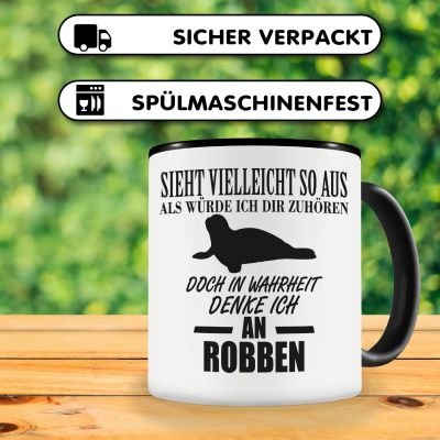 Tasse mit dem Motiv Ich denke an Robben - Ansicht 4