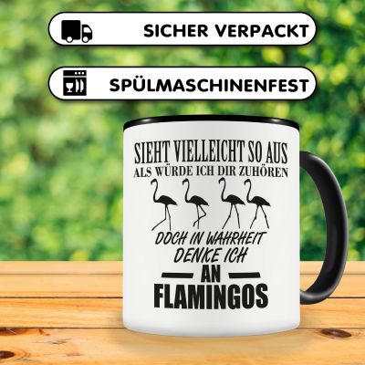 Tasse mit dem Motiv Ich denke an Flamingos - Ansicht 4