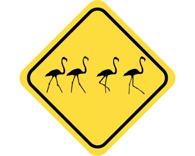 Warnschild Flamingos Aufkleber - Ansicht 2