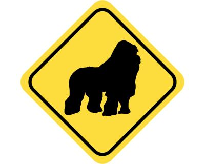 Warnschild Gorilla Aufkleber - Ansicht 2