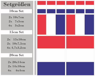 Aufkleber Set Frankreich Autoaufkleber 10 Flaggen Set - Ansicht 2