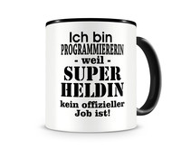 Tasse mit dem Motiv Ich bin Programmiererin Tasse Modellnummer  schwarz/schwarz