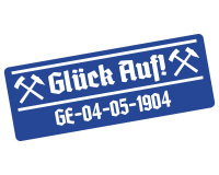 Aufkleber ”Glck Auf! GE-04-05-1904” Aufkleber Modellnummer  blau-wei