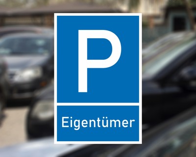 Eigentmer Parkplatz Blau Aufkleber