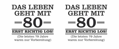 Tasse mit dem Motiv Mit 80 geht das Leben los - Ansicht 2