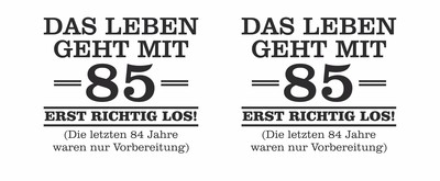 Tasse mit dem Motiv Mit 85 geht das Leben los - Ansicht 2