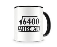 Tasse mit dem Motiv √6400 Jahre alt Tasse Modellnummer  schwarz/schwarz