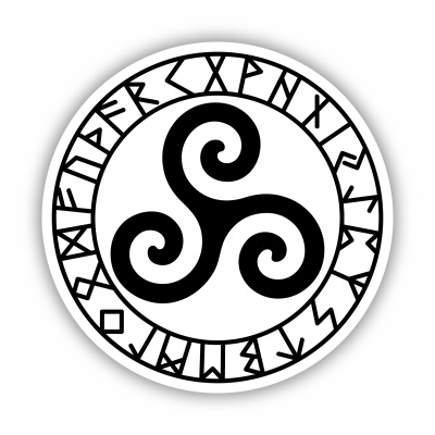 Triskele mit Runen C Aufkleber gedruckt