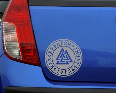 Aufkleber Valknut mit Runen B - Ansicht 3