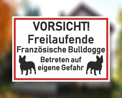 Aufkleber Vorsicht Franzsische Bulldogge