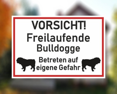 Aufkleber Vorsicht Bulldogge