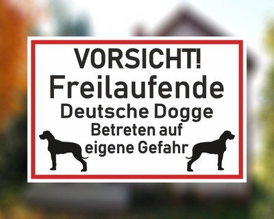 Aufkleber Vorsicht Deutsche Dogge