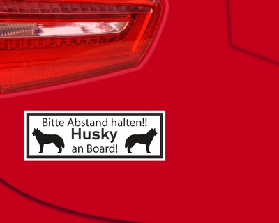 Aufkleber Husky an Board