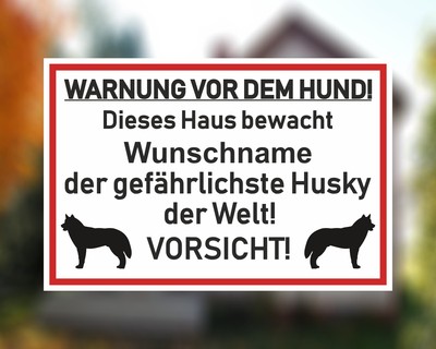 Aufkleber Husky Warnung