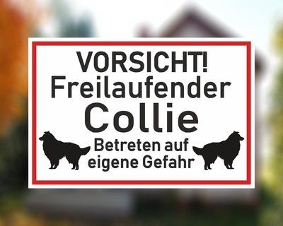 Aufkleber Vorsicht Collie