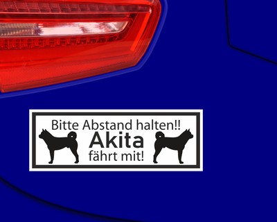 Aufkleber Akita fhrt mit - Ansicht 2