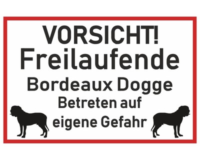 Aufkleber Vorsicht Bordeaux Dogge - Ansicht 1