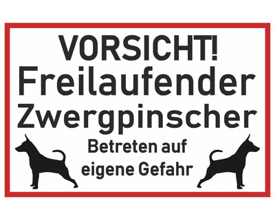 Aufkleber Vorsicht Zwergpinscher - Ansicht 1