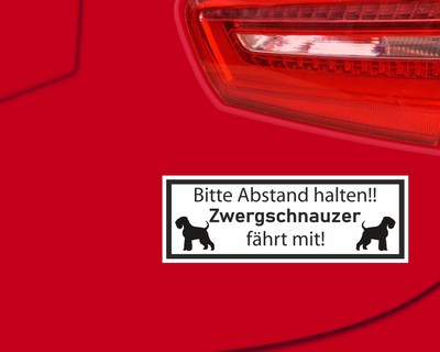 Aufkleber Zwergschnauzer fhrt mit - Ansicht 3