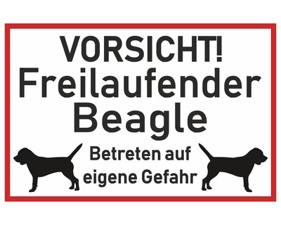 Aufkleber Vorsicht Beagle - Ansicht 1