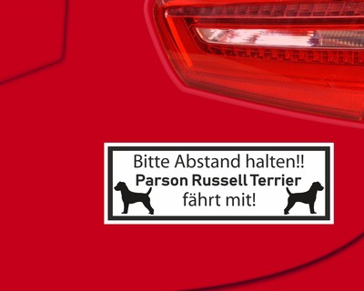 Aufkleber Parson Russell Terrier fhrt mit - Ansicht 2