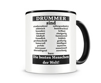 Tasse mit dem Motiv Drummer sind Tasse Modellnummer  schwarz/schwarz