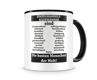 Tasse mit dem Motiv Einzelhandelskaufmnner sind Tasse Modellnummer  schwarz/schwarz