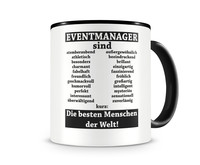 Tasse mit dem Motiv Eventmanager sind Tasse Modellnummer  schwarz/schwarz