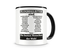 Tasse mit dem Motiv Flugbegleiter sind Tasse Modellnummer  schwarz/schwarz