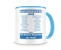 Tasse mit dem Motiv Hausmeister sind Tasse Modellnummer  hellblau/hellblau