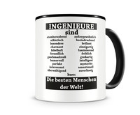 Tasse mit dem Motiv Ingenieure sind Tasse Modellnummer  schwarz/schwarz