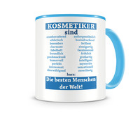 Tasse mit dem Motiv Kosmetiker sind Tasse Modellnummer  hellblau/hellblau