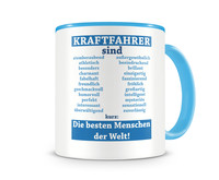 Tasse mit dem Motiv Kraftfahrer sind Tasse Modellnummer  hellblau/hellblau