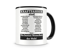 Tasse mit dem Motiv Kraftfahrer sind Tasse Modellnummer  schwarz/schwarz