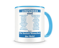 Tasse mit dem Motiv Lokfhrer sind Tasse Modellnummer  hellblau/hellblau