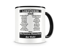 Tasse mit dem Motiv Lokfhrer sind Tasse Modellnummer  schwarz/schwarz