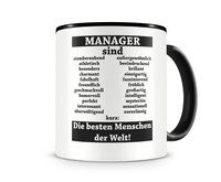 Tasse mit dem Motiv Manager sind Tasse Modellnummer  schwarz/schwarz