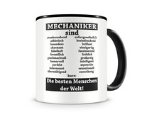 Tasse mit dem Motiv Mechaniker sind Tasse Modellnummer  schwarz/schwarz