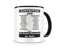 Tasse mit dem Motiv Postboten sind Tasse Modellnummer  schwarz/schwarz