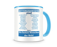 Tasse mit dem Motiv Rettunssanitter sind Tasse Modellnummer  hellblau/hellblau