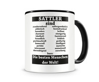 Tasse mit dem Motiv Sattler sind Tasse Modellnummer  schwarz/schwarz